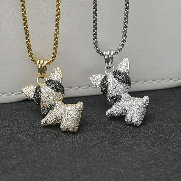Street Cute Corgi Micro Inlaid Zircon Pendant