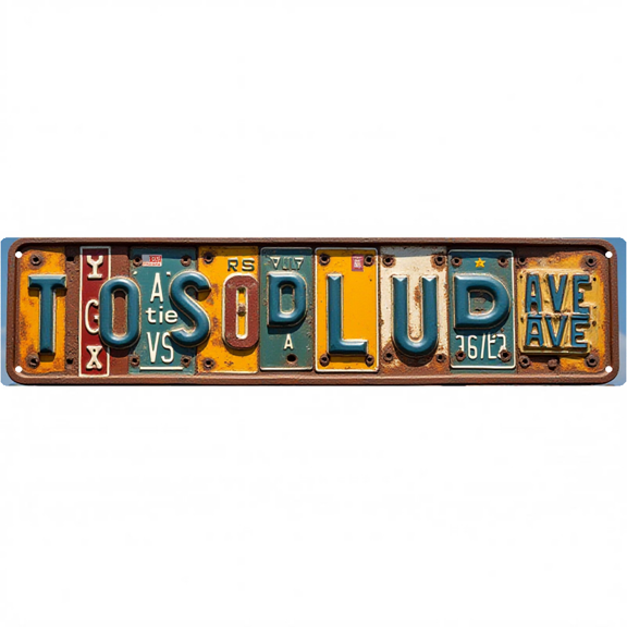 Street Decor 16*4 Inches "ROSELAND AVENUE" Garden Yard Fence Colorful Letter Artwork