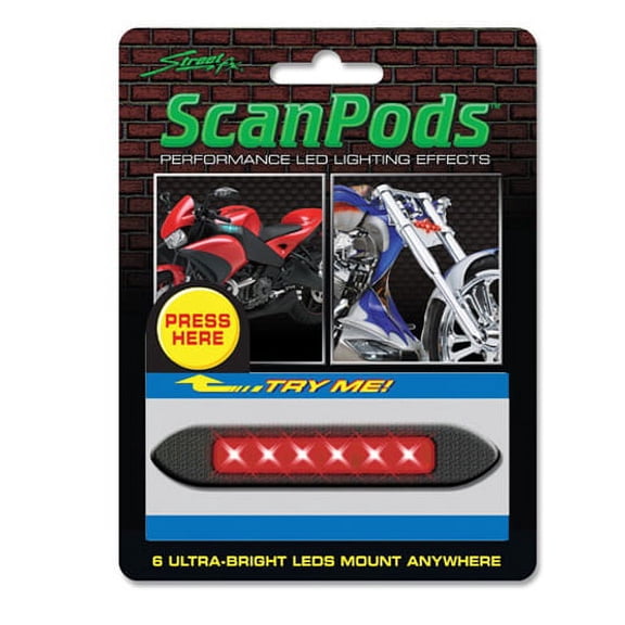 Street FX 1041716 ElectroPods Red Motorcycle Oval Scan Pod
