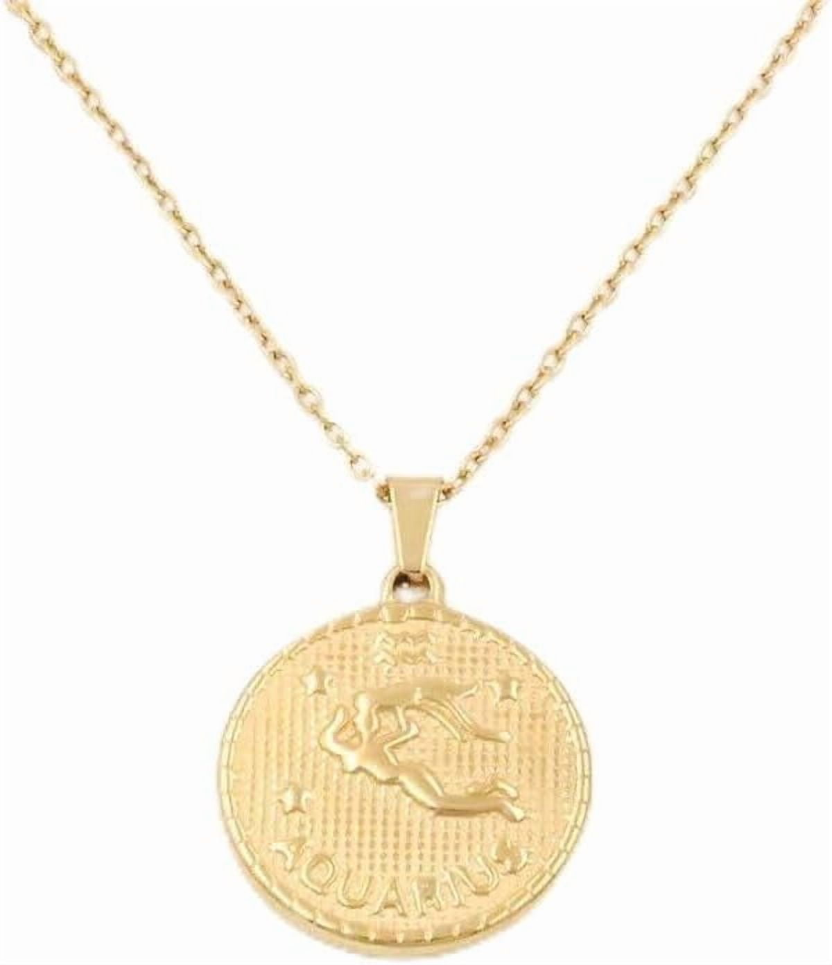 Street Fashion Hip Best Hop Gold Professionally Plated Premium Stainless Steel Constellation Horoscope Zodiac Sign Pendant Necklace Chain[m088]