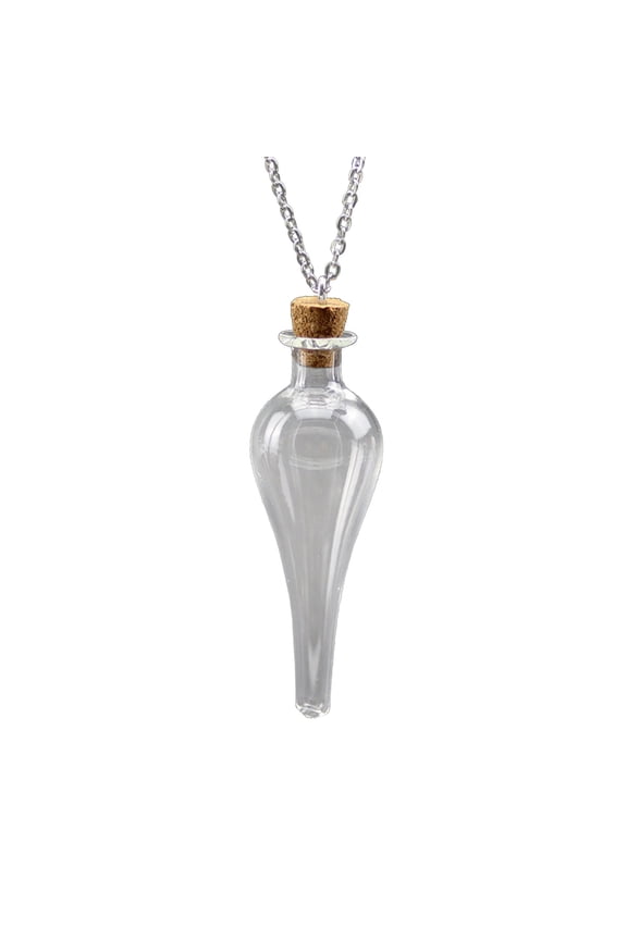 Street Fashion Magic Glass Bottle Necklace Wishing Drifting Bottle Neckchain Water Amulets Sweater Chain