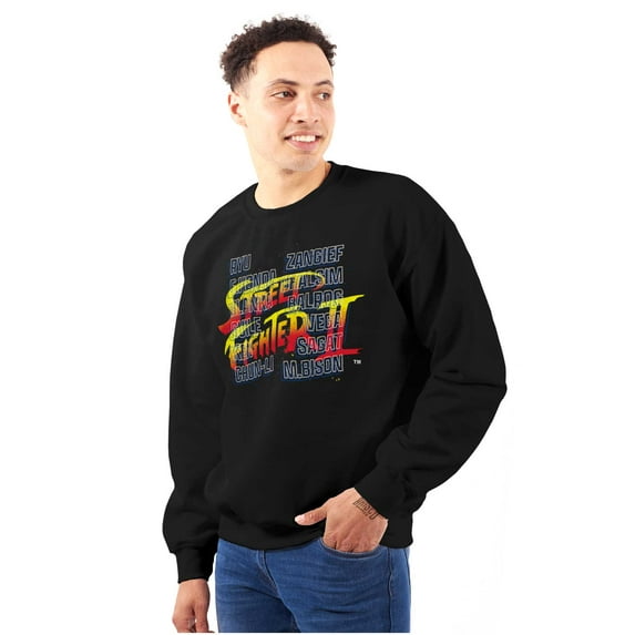 Street Fighter 2 Logo Video Gamer Sweatshirt for Men or Women Brisco Brands S