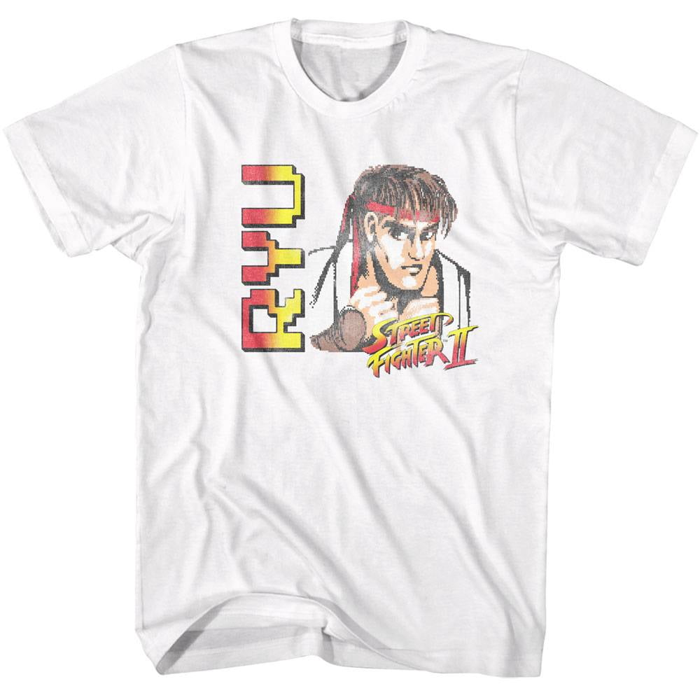 Street Fighter 2 Ryu 8-Bit Men's T Shirt (White, AdultXL) - Walmart.com