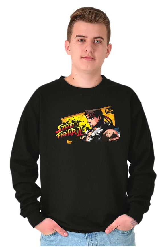 2 Ryu Paint Drip Unisex Plus Fleece Graphic Sweatshirt Brisco Brands 3X