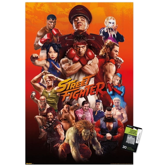 Street Fighter (2026) - Group Wall Poster with Push Pins, 22.375" x 34"