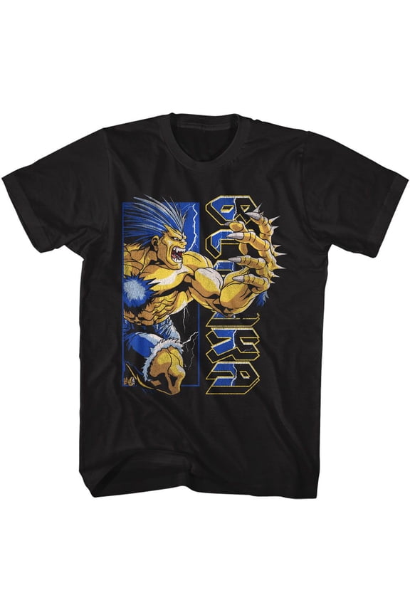Street Fighter 90's Style Blanka Black Adult T-Shirt M