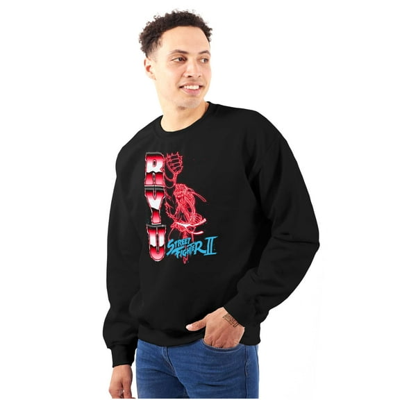 Street Fighter 90s Arcade Gamer Ryu Sweatshirt for Men or Women Brisco Brands S