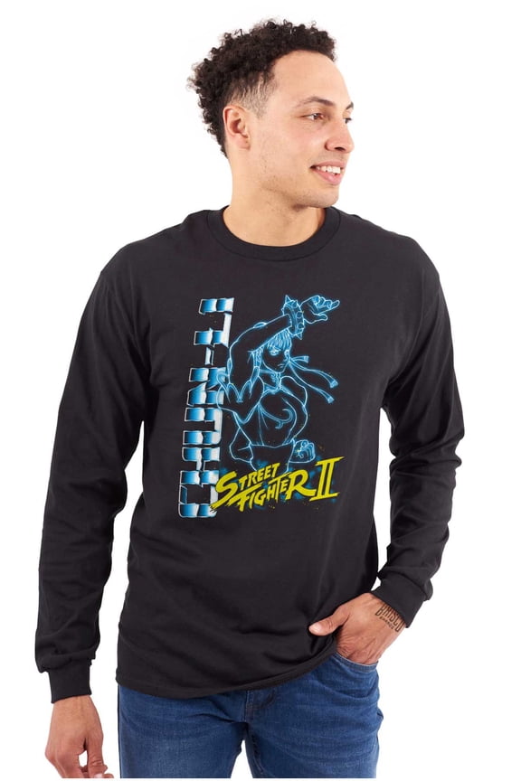 Street Fighter 90s Gamer Chun-Li Long Sleeve TShirt Men Women Brisco Brands M