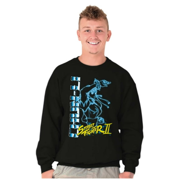 Street Fighter 90s Gamer Chun-Li Sweatshirt for Men or Women Brisco Brands S