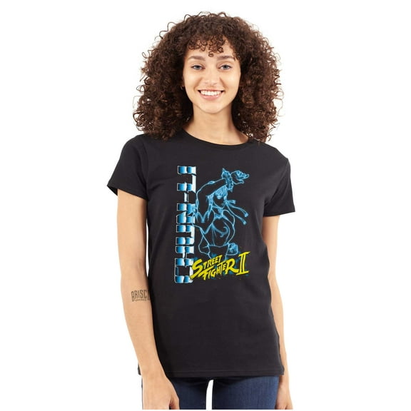 Street Fighter 90s Gamer Chun-Li Women's T Shirt Ladies Tee Brisco Brands S