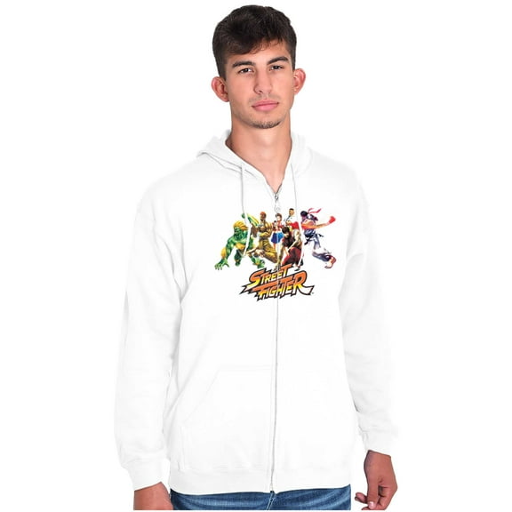 Street Fighter Video Game Characters Unisex Plus Size Zip Hoodie Brisco Brands 4X