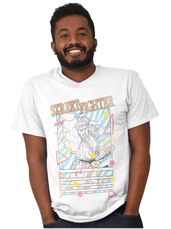 90s Video Game Ryu Crew Neck Short Sleeve Graphic Tee Brisco Brands S