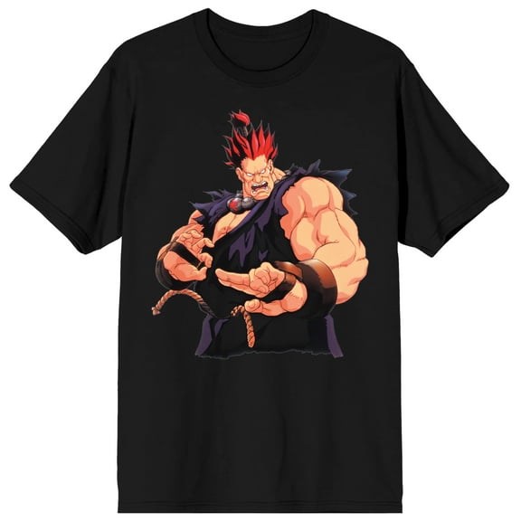 Street Fighter Akuma Character Mens Black Graphic Tee - M