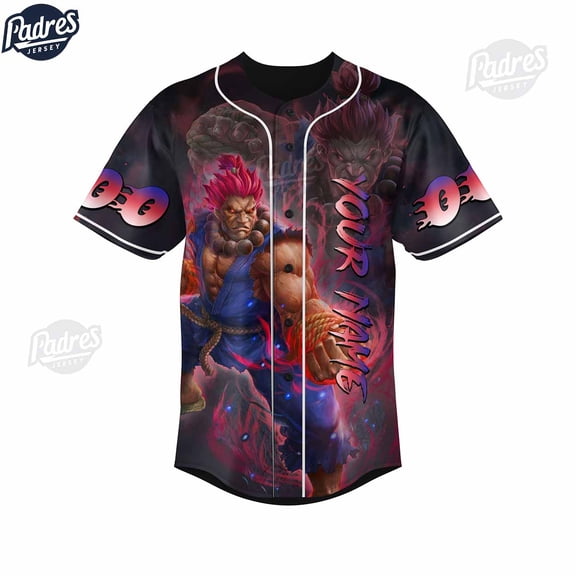 Street Fighter Akuma Custom Baseball Jersey