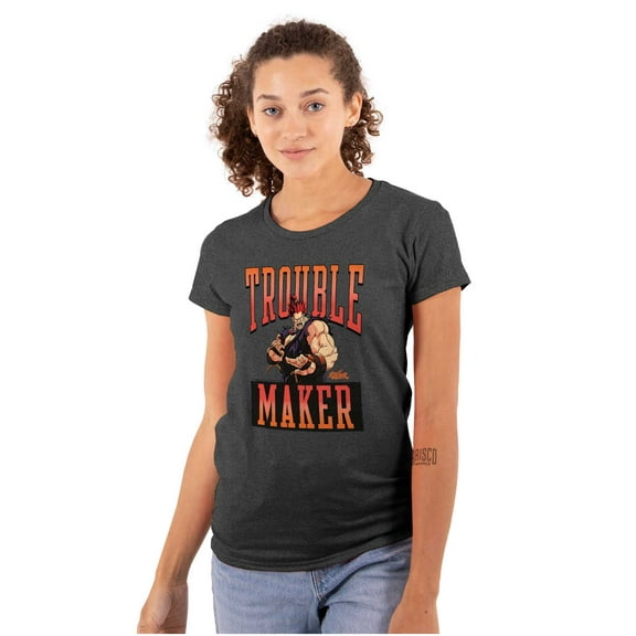 Street Fighter Akuma Trouble Maker Women's T Shirt Ladies Tee Brisco Brands S