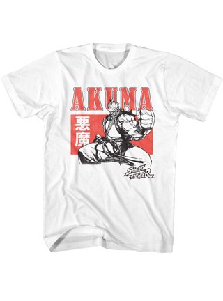 Street Fighter Akuma Character Mens Black Graphic Hoodie - XXL 