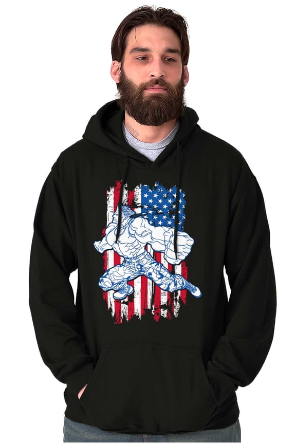 Street Fighter America Flag USA Guile Hoodie Sweatshirt Women Men Brisco Brands S