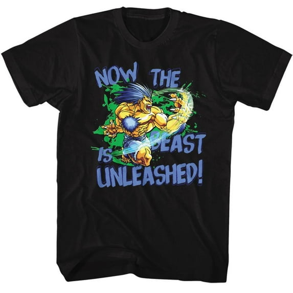 Street Fighter Beast Unleashed Black Adult T-Shirt 2Xlt