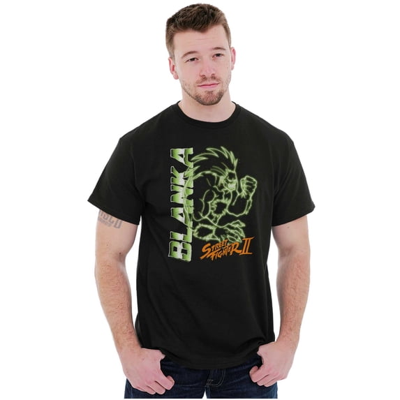 Street Fighter Blanka Neon Sign Crew Neck Short Sleeve Graphic Tee Brisco Brands L