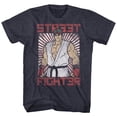 thumbnail image 1 of Street Fighter Block Print Navy Heather Adult T-Shirt, 1 of 2
