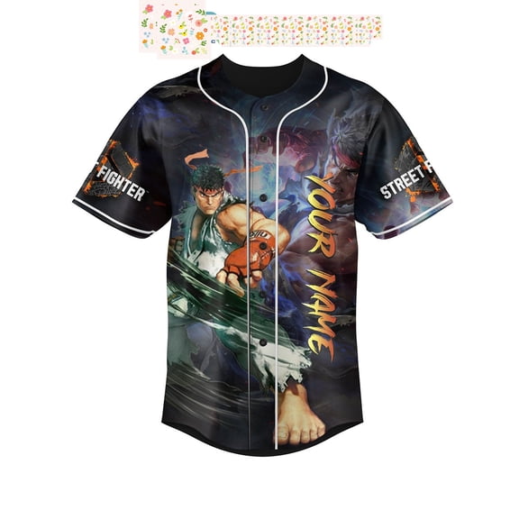 Street Fighter Capcom Nitendo Personalized Baseball Jersey