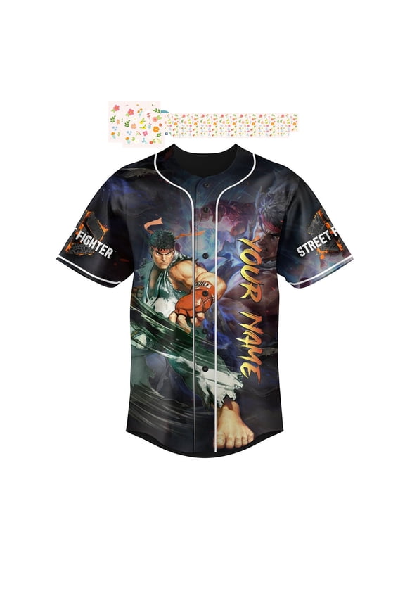 Street Fighter Capcom Nitendo Personalized Baseball Jersey