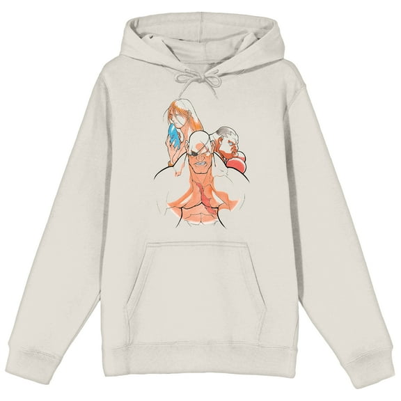 Street Fighter Characters Sagat, Balrog, Vega Men's Sand Graphic Hoodie-Large