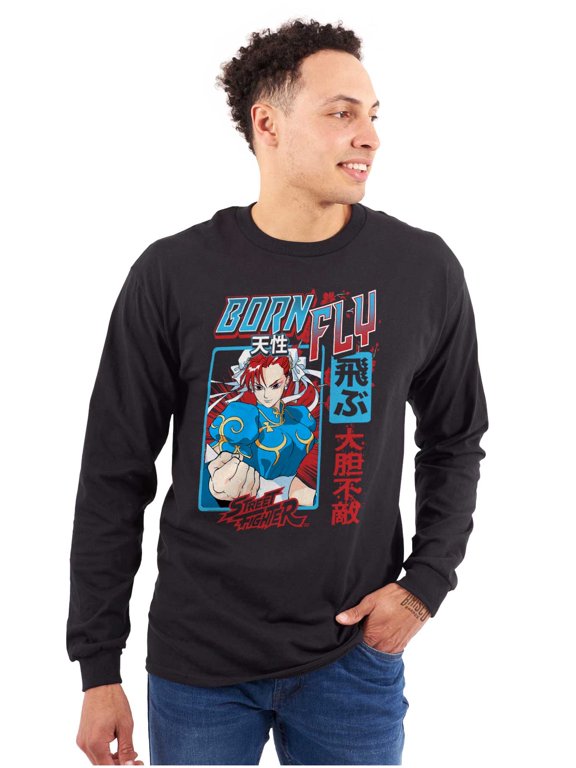 Street Fighter Chun Li Born Fly Long Sleeve TShirt Men Women Brisco Brands S