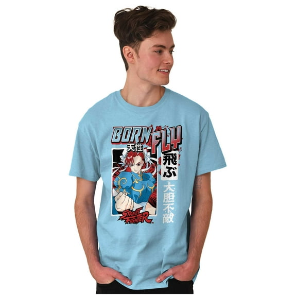 Street Fighter Chun Li Born Fly Men's Graphic T Shirt Tees Brisco Brands L