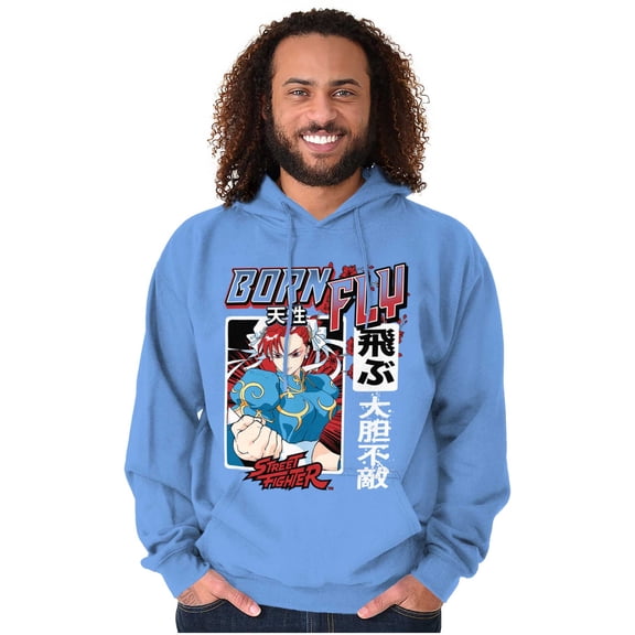 Street Fighter Chun Li Born Fly Unisex Plus Fleece Graphic Hoodie Brisco Brands 5X