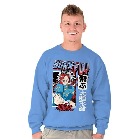 Street Fighter Chun Li Born Fly Unisex Plus Size Sweatshirt Brisco Brands 2X
