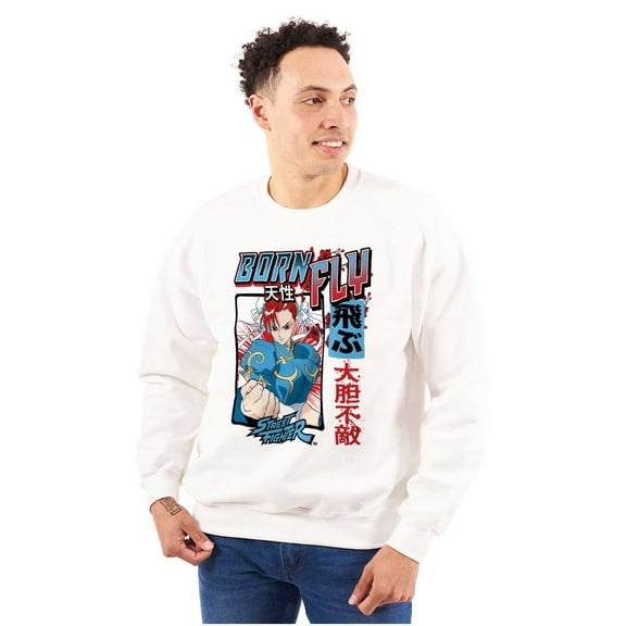 Street Fighter Chun Li Born Fly Unisex Plus Size Sweatshirt Brisco Brands 4X