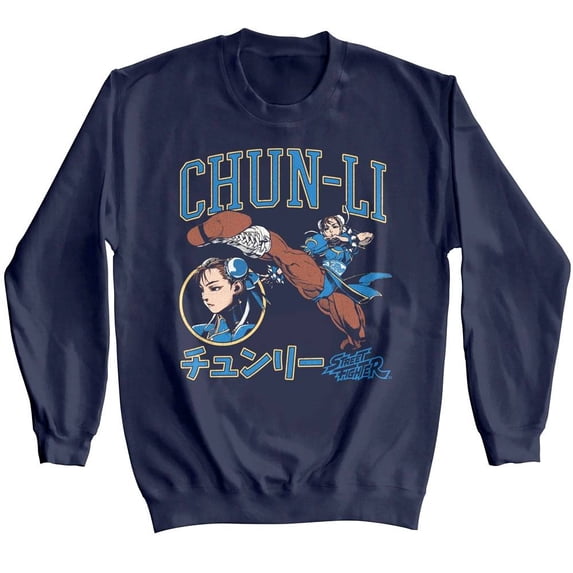 Street Fighter Chun-Li Chinese Kempo Sweater (Navy, AdultS)
