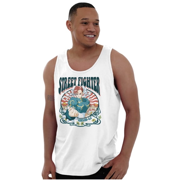 Street Fighter Chun Li Spring Foliage Plus Size Graphic Tank Top Brisco Brands 2X