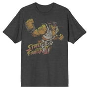 Street Fighter Classic Ryu Men's Charcoal Gray T-Shirt-Medium