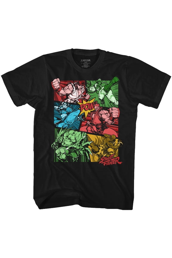 Street Fighter Comic Black Adult T-Shirt