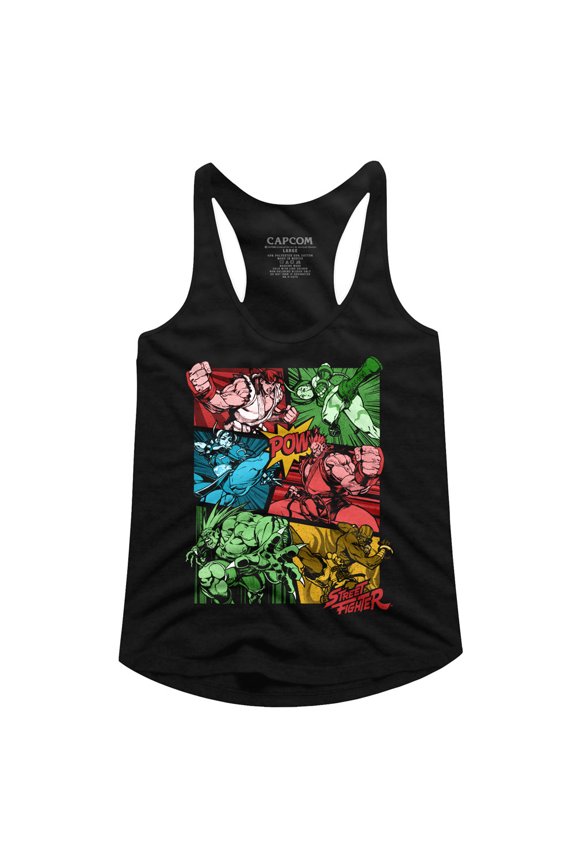 Street Fighter Comic Black Women's Racerback Tank Top