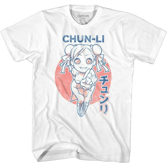 Street Fighter Cutesy Chun Li White Adult T-Shirt