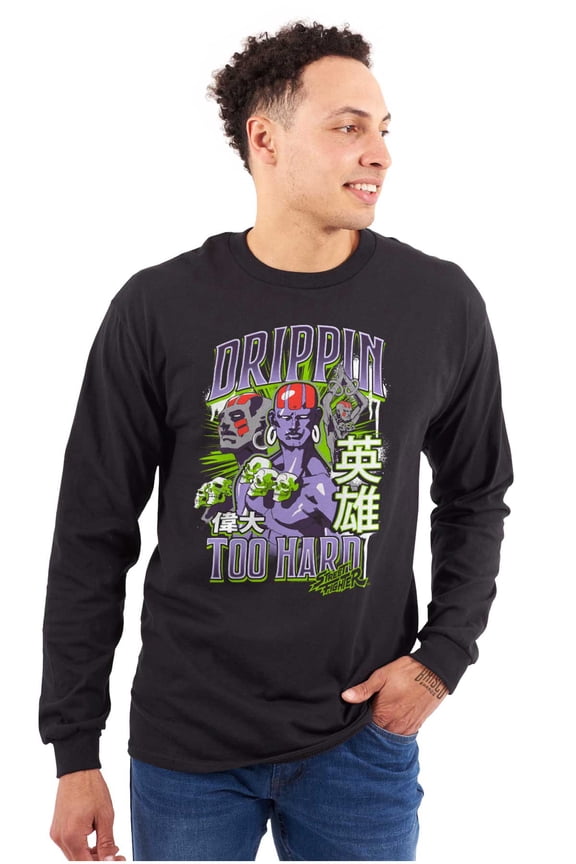 Street Fighter Dhalsim Drippin Hard Long Sleeve TShirt Men Women Brisco Brands S