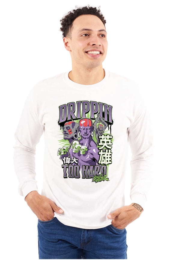 Street Fighter Dhalsim Drippin Hard Long Sleeve TShirt Men Women Brisco Brands S