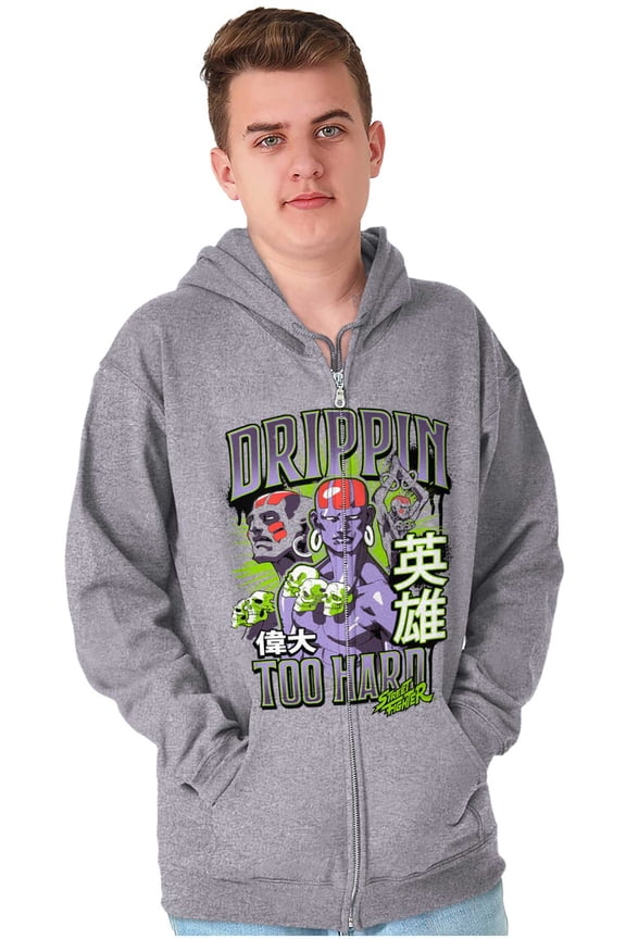 Dhalsim Drippin Hard Zip Up Hoodie Men's Women's Brisco Brands M