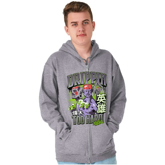 Street Fighter Dhalsim Drippin Hard Zip Up Hoodie Men's Women's Brisco Brands S