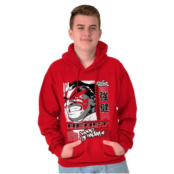 Street Fighter E Honda Beast Grindin Men Big & Tall Graphic Hoodie Brisco Brands 3X