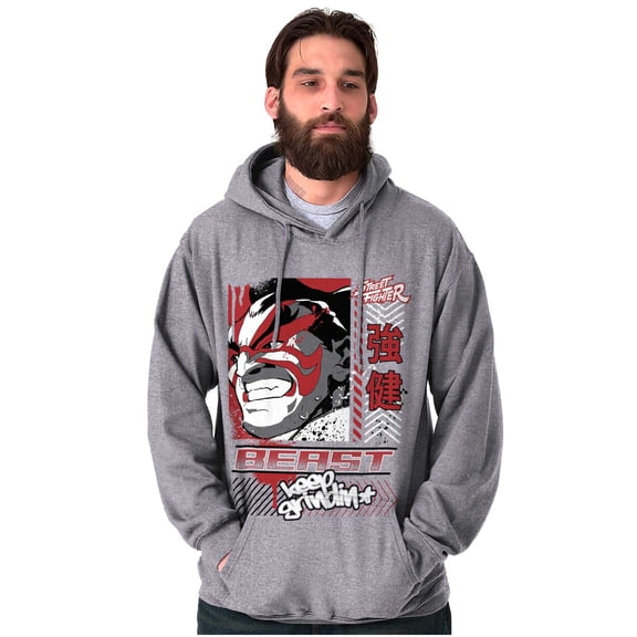 Street Fighter E Honda Beast Grindin Men Big & Tall Graphic Hoodie Brisco Brands 3X