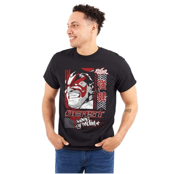 Street Fighter E Honda Beast Grindin Men's Big & Tall Crewneck Graphic Tee Brisco Brands 2X
