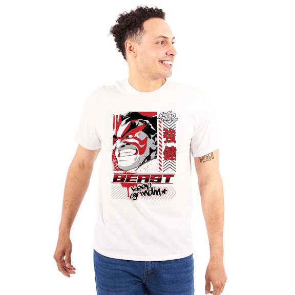 Street Fighter E Honda Beast Grindin Men's Big & Tall Crewneck Graphic Tee Brisco Brands 4X