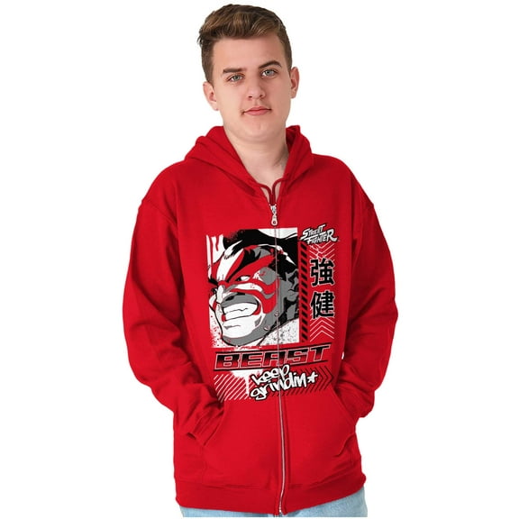 Street Fighter E Honda Beast Grindin Zip Hoodie Sweatshirt Men Brisco Brands M
