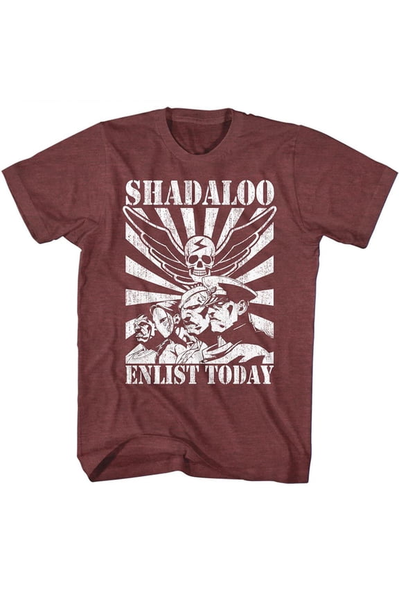 Street Fighter Enlist Today Vintage Maroon Heather Adult T-Shirt