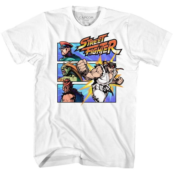 Street Fighter Fight A Guy White Adult T-Shirt