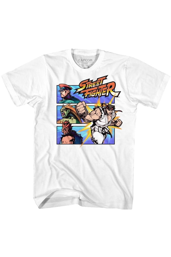 Street Fighter Fight A Guy White Adult T-Shirt